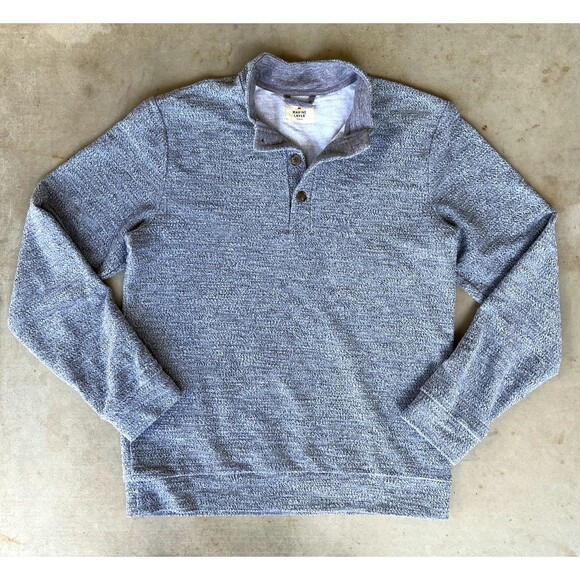 Marine Layer Salt and Pepper Clayton Textured Pullover Mens sz M Organic Cotton - Picture 2 of 11